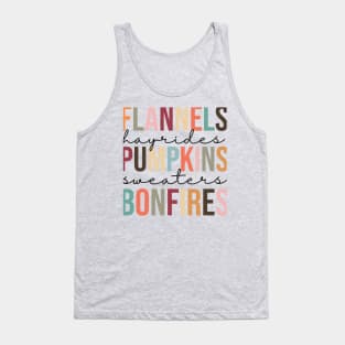 Flannels, Hayrides, Pumpkins, Sweaters and Bonfires Tank Top